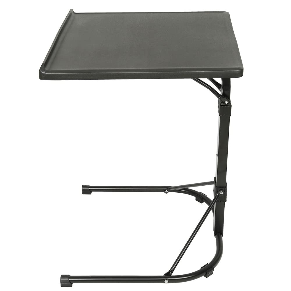 Прикроватный столик складной портативный для ноутбука с регулировкой высоты для спальни гостиной кровати - складной - регулируемый по высоте (43 x 43 x 58 - 69 см), черный, фото №6
