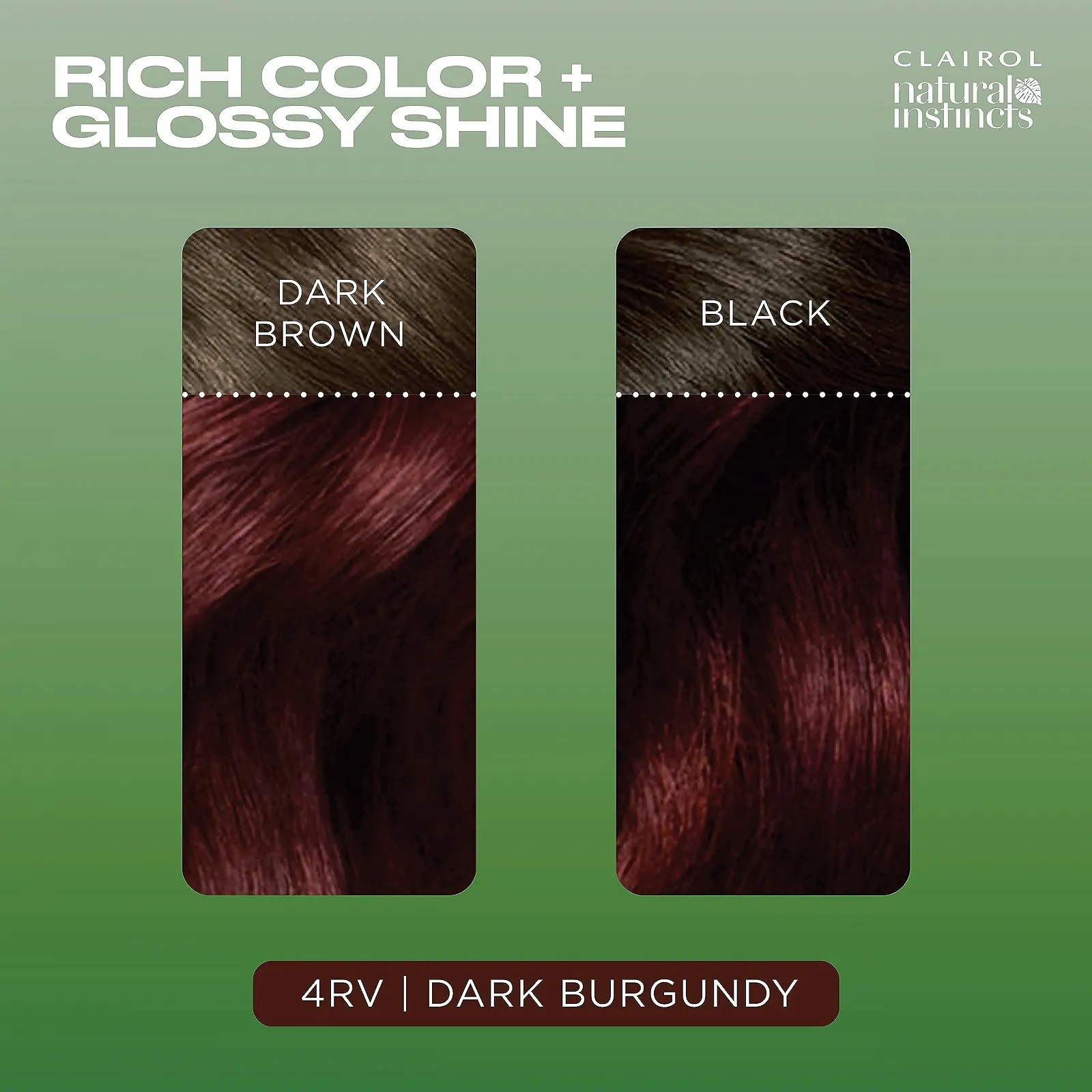 Напівперманентна фарба для волосся Clairol Natural Instincts 4RV Темний Бургундський, фото №3