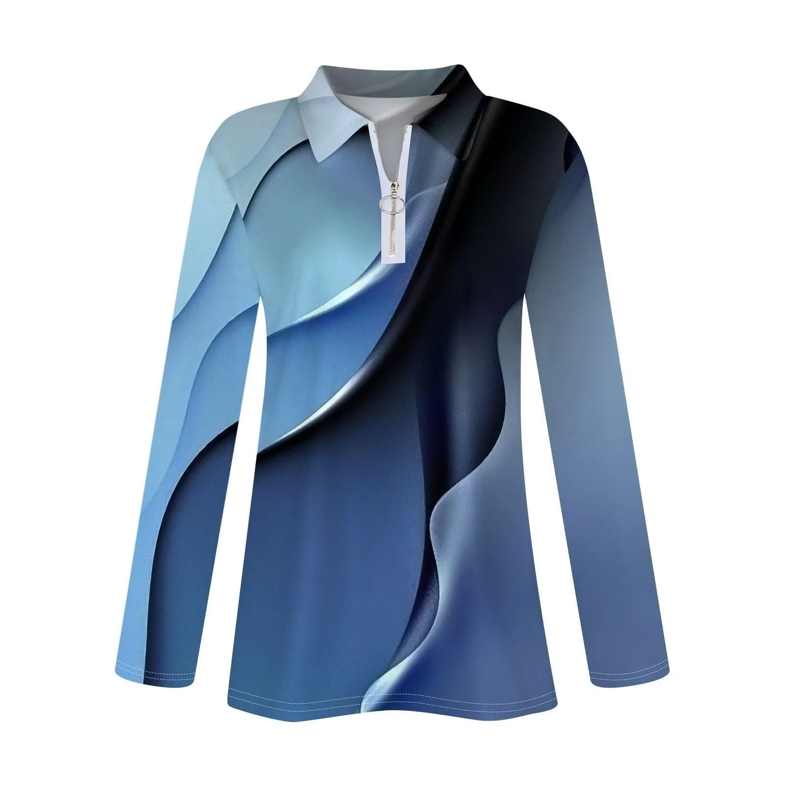 Праздничный женский свитшот 2024 Милый Зимний V-образный вырез Длинный рукав Топы на четверть молнии Летние футболки на молнии для мальчиков, фото №2