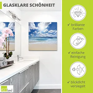 Картина скляна ARTland Пляж Море 30 x 30 см T8 кг synthetic.ua - Фото 1