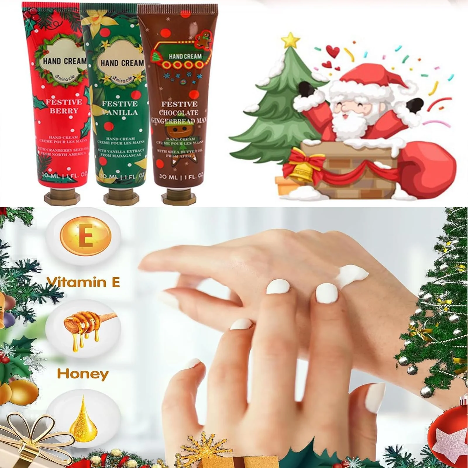 Крем для рук Набор Рождественский Набор Кремов для рук Рождественские подарки Крем для рук Набор 3 шт, фото №4 Крем для рук Набор Рождественский Набор Кремов для рук Рождественские подарки Крем для рук Набор 3 шт, фото №4