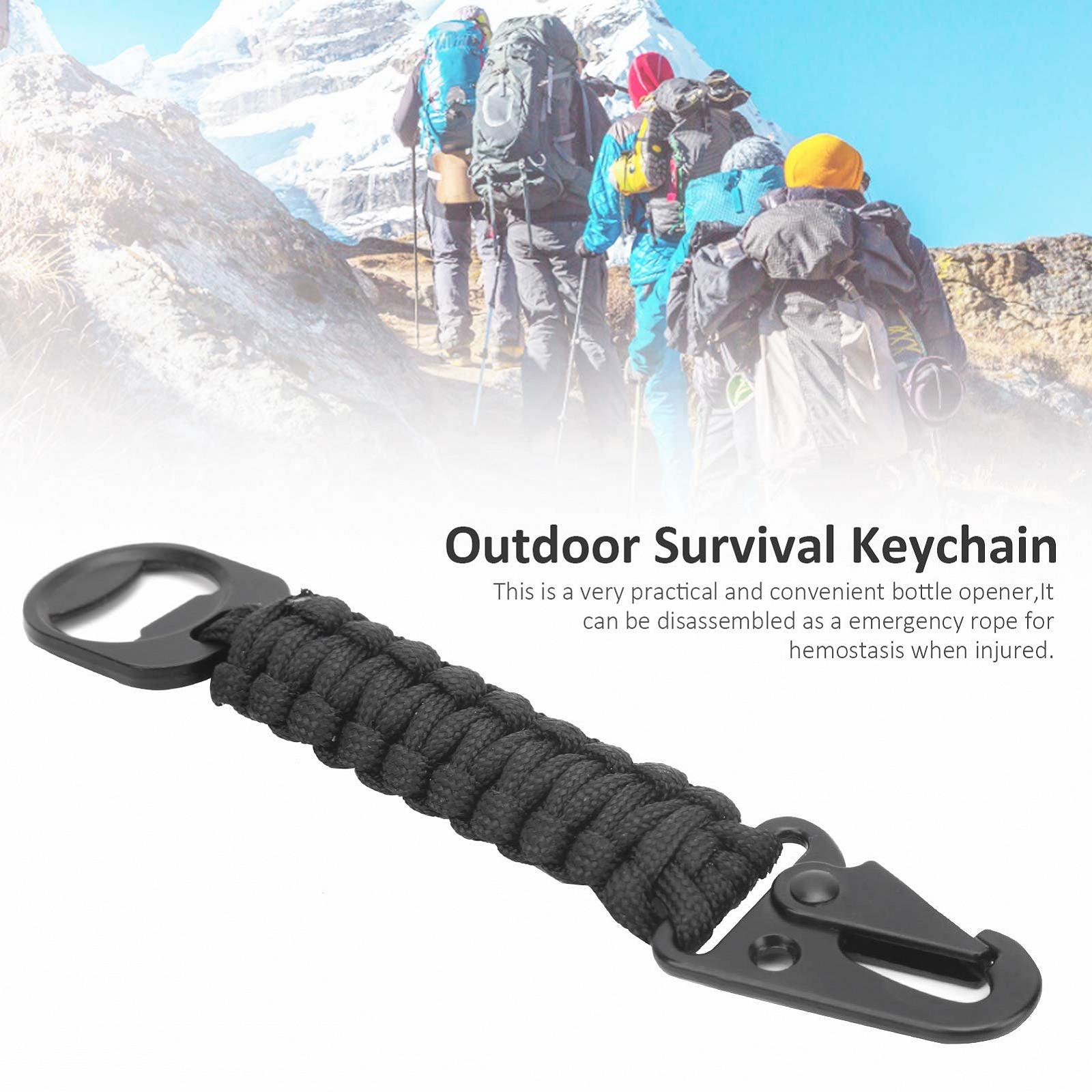 Брелок Paracord HERCHR, 3 шт, багатофункціональний, відкривачка для пляшок, карабін Paracord, ремінець, нековзний зовнішній кулон для кемпінгу, риболовлі, полювання, фото №3