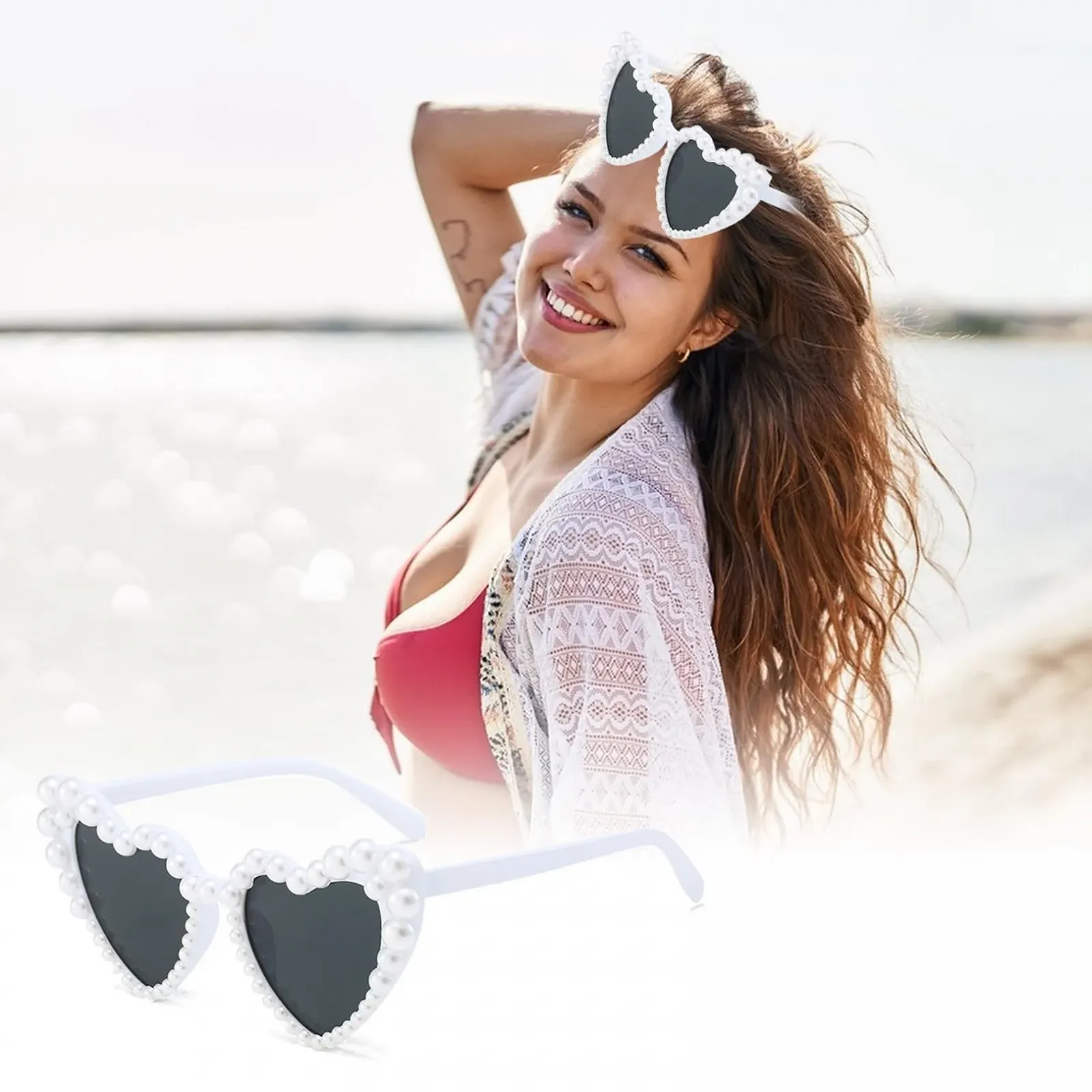 Сонцезахисні окуляри Серце Білий, фото №3