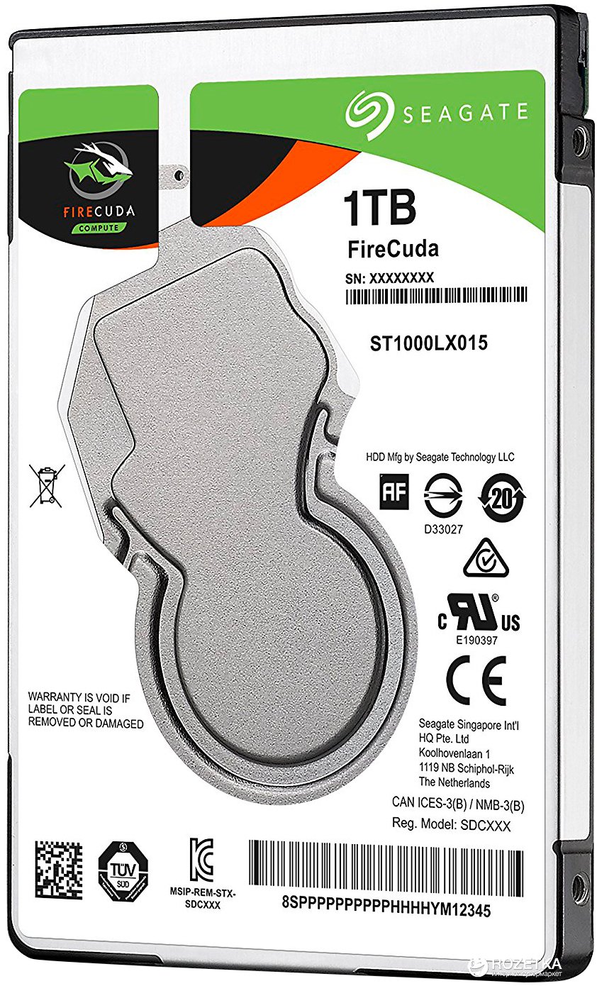 Гибридный жесткий диск Seagate FireCuda 1ТБ 5400об/м 140 МБ/с 2.5" SATA III (ST1000LX015), фото №3
