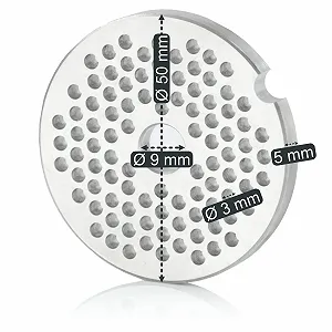 Решетка для мясорубки Mahlzeit 3 mm диаметр 5 cm нержавеющая сталь цена на synthetic.ua - Фото 1 Решетка для мясорубки Mahlzeit 3 mm диаметр 5 cm нержавеющая сталь synthetic.ua - Фото 1
