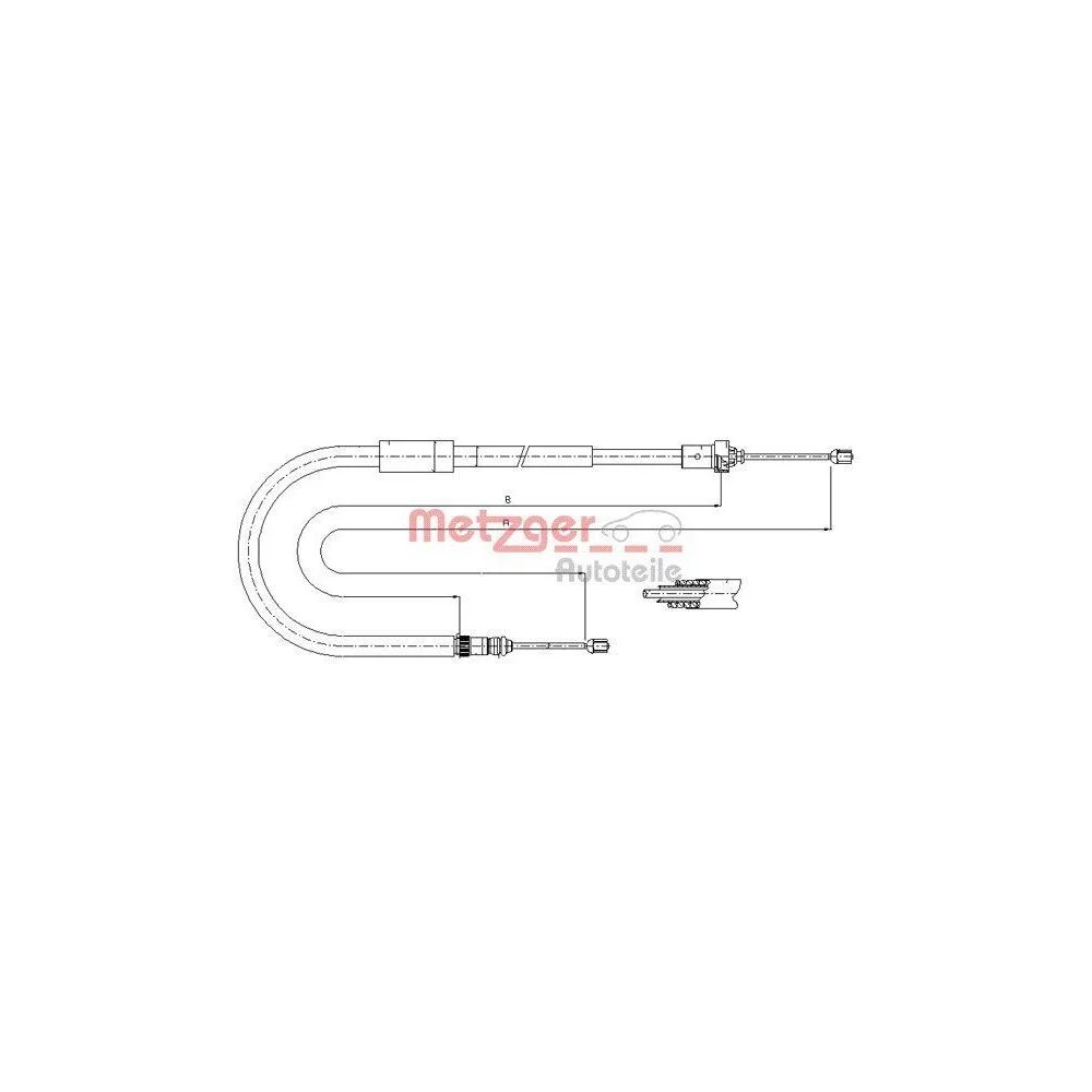 Трос стоянкового гальма METZGER 11.6664 для RENAULT задній лівий, фото №1