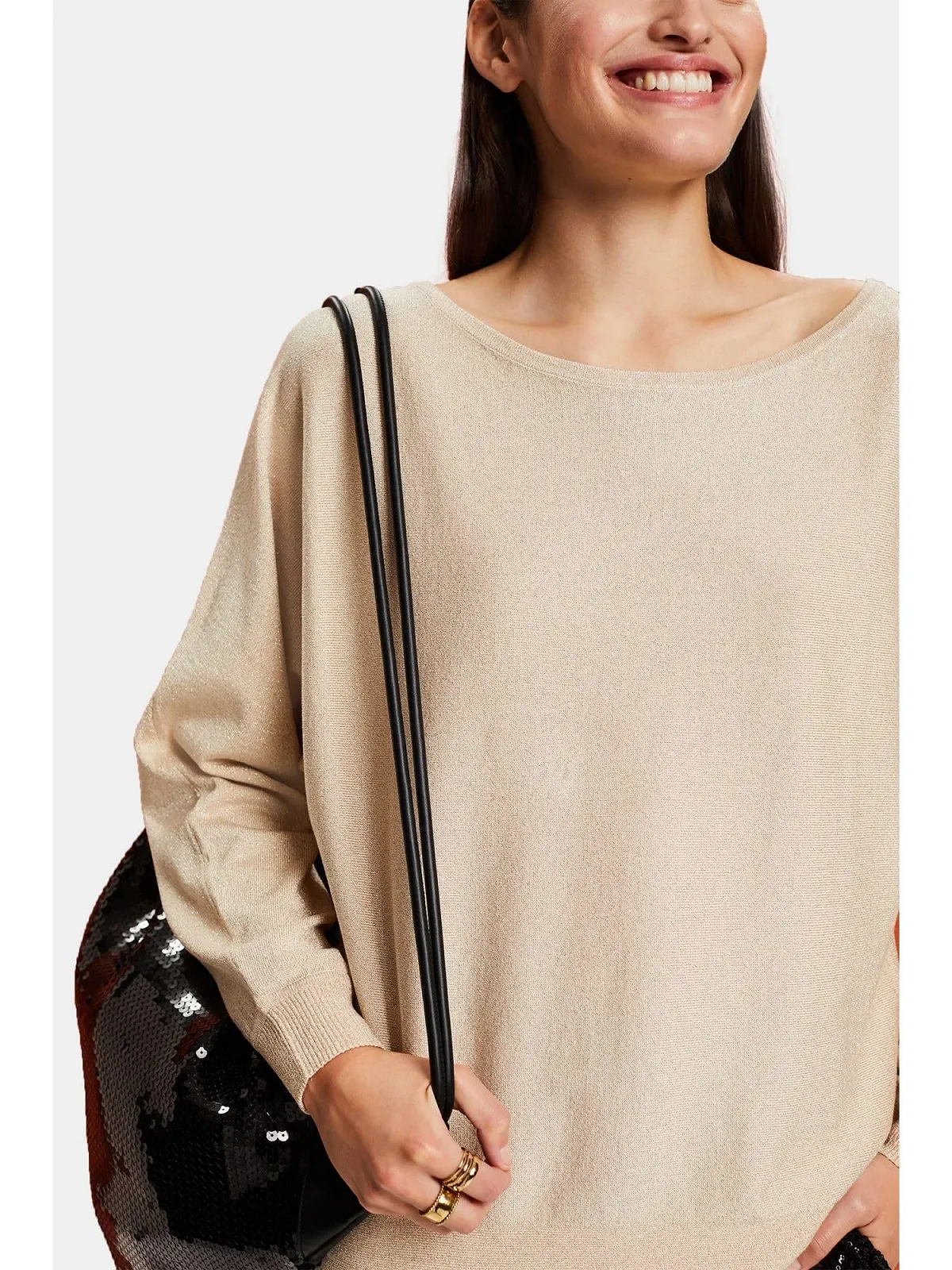 Джемпер ESPRIT LENZING ECOVERO Bat Sleeve Glitter Effect, фото №4 Джемпер ESPRIT LENZING ECOVERO Bat Sleeve Glitter Effect, фото №4