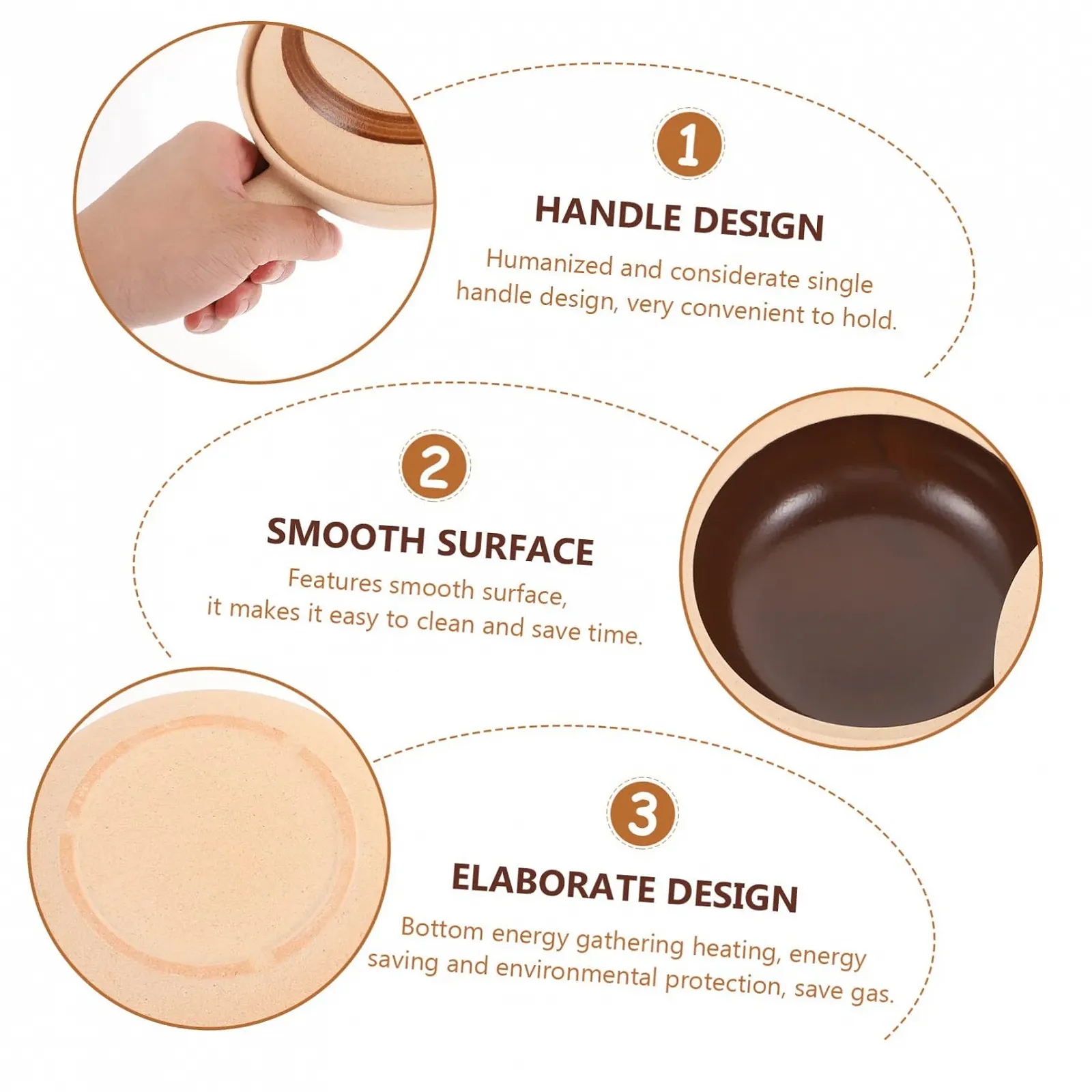 Кастрюля-ковш ABOOFAN маленькая с крышкой переносная для пасты и супов Easy to Clean, фото №7