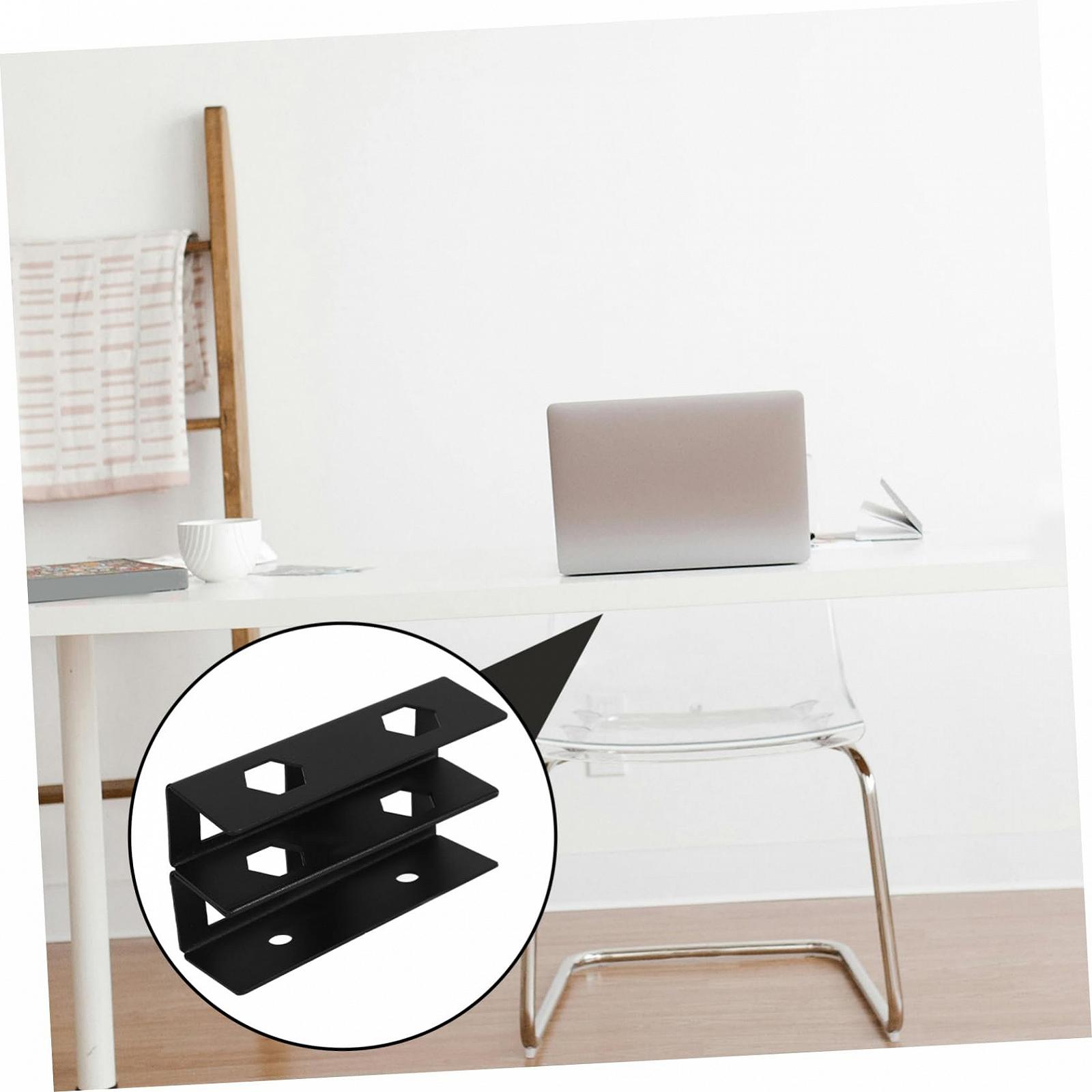 Держатель для ноутбука Hemobllo, 1 шт., под стол, двухслойный, органайзер для ноутбуков, клавиатур, кабельных коробок, прочный и простой в установке, фото №3