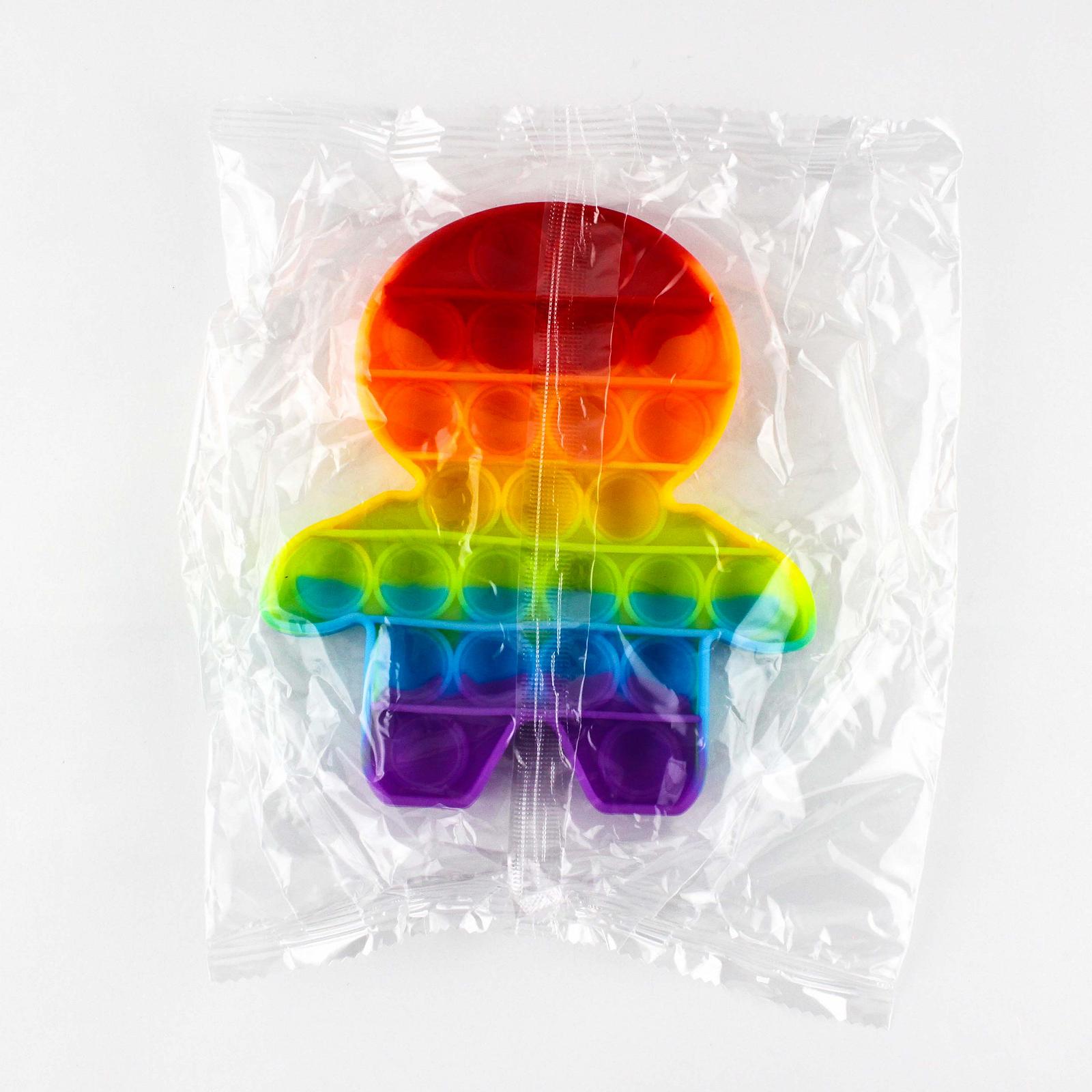 Пузырчатая игрушка Pop It Поп Ит антистресс Нажми пузырь Человечек2 радужный 102740, фото №2