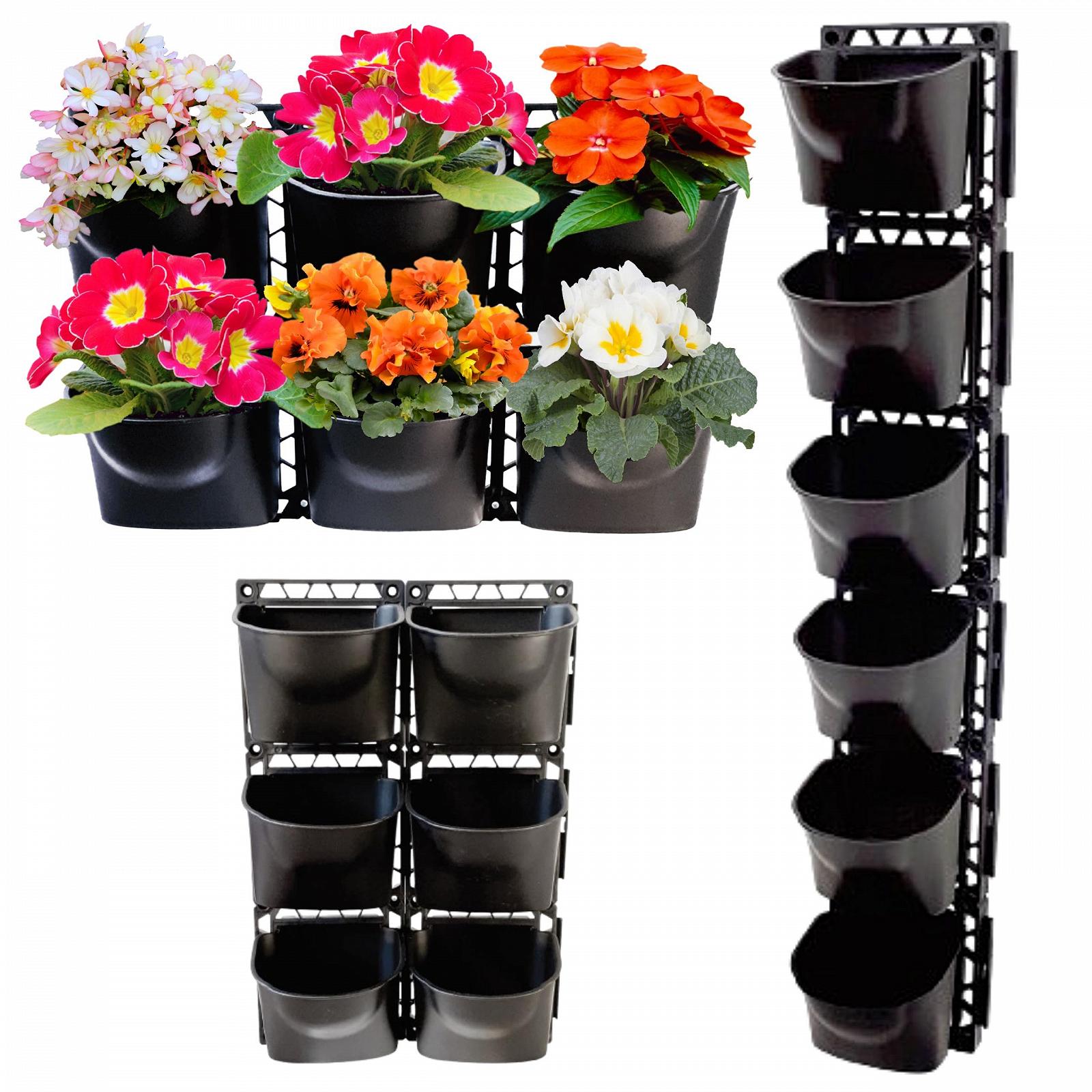 Вертикальні горщики для рослин сумки з 6 кишенями та рамою з системою поливу та кріпленням, фото №1