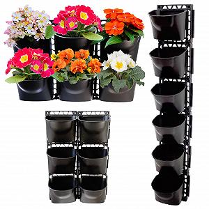 Вертикальні горщики для рослин сумки з 6 кишенями та рамою з системою поливу та кріпленням - Фото 1