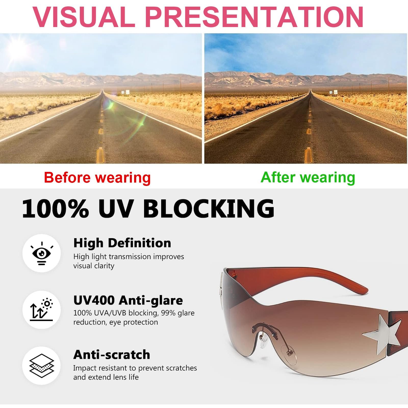 Сонцезахисні окуляри Y2K Унісекс Chrome Hearts Ретро, універсальний дизайн, захист від УФ-променів, фото №4