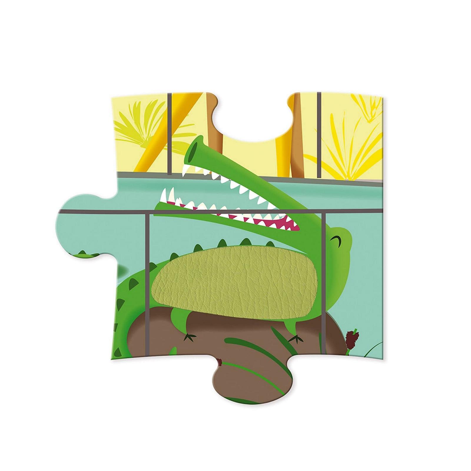 Тактильный пазл Janod J02774 Day at the Zoo 20 Pieces, фото №2 Тактильный пазл Janod J02774 Day at the Zoo 20 Pieces, фото №2