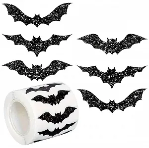 Купити Наліпки декоративні 3х1см Кажани чорні, 6 штук - Фото 1 Наліпки декоративні 3х1см Кажани чорні, 6 штук - Фото 1