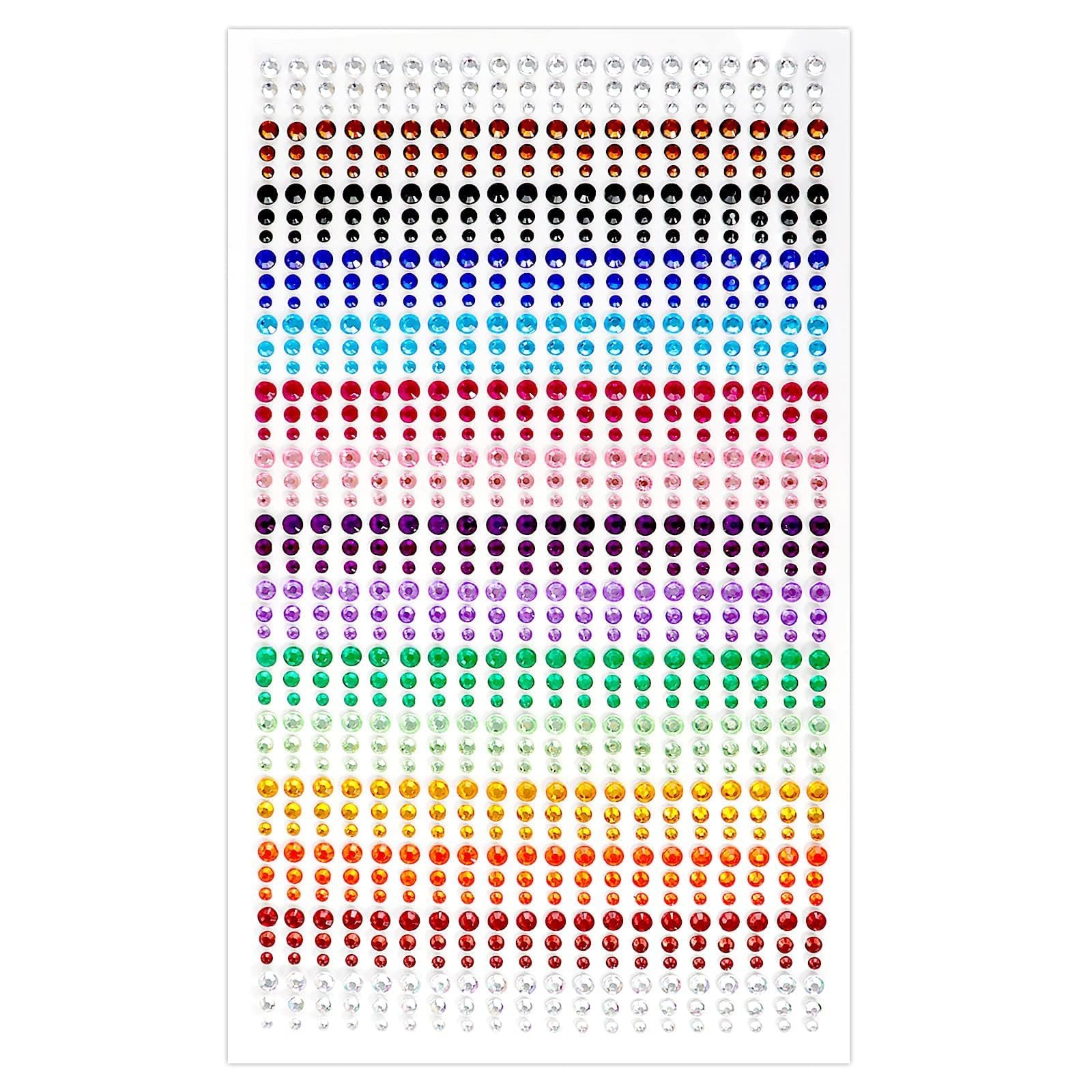 Стрази Самоклеючі Блискучі Камінці 3 мм, 4 мм, 5 мм (900 шт), фото №1