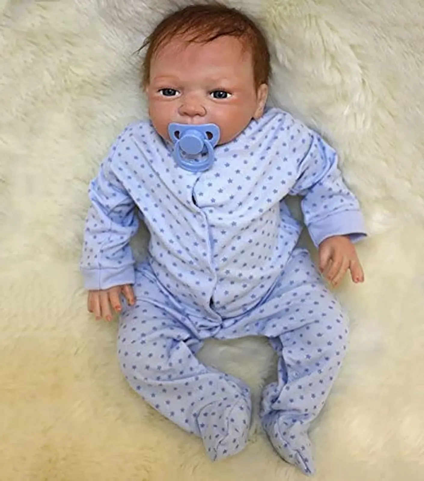 Кукла ZIYIUI Reborn Realistic Boy 20 дюймов 50 см Мягкий силиконовый винил Полное тело Реалистичный, фото №4
