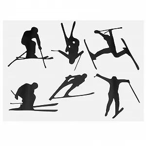 Настінна наклейка Skier Nordic Style Multiple Poses - Фото 1