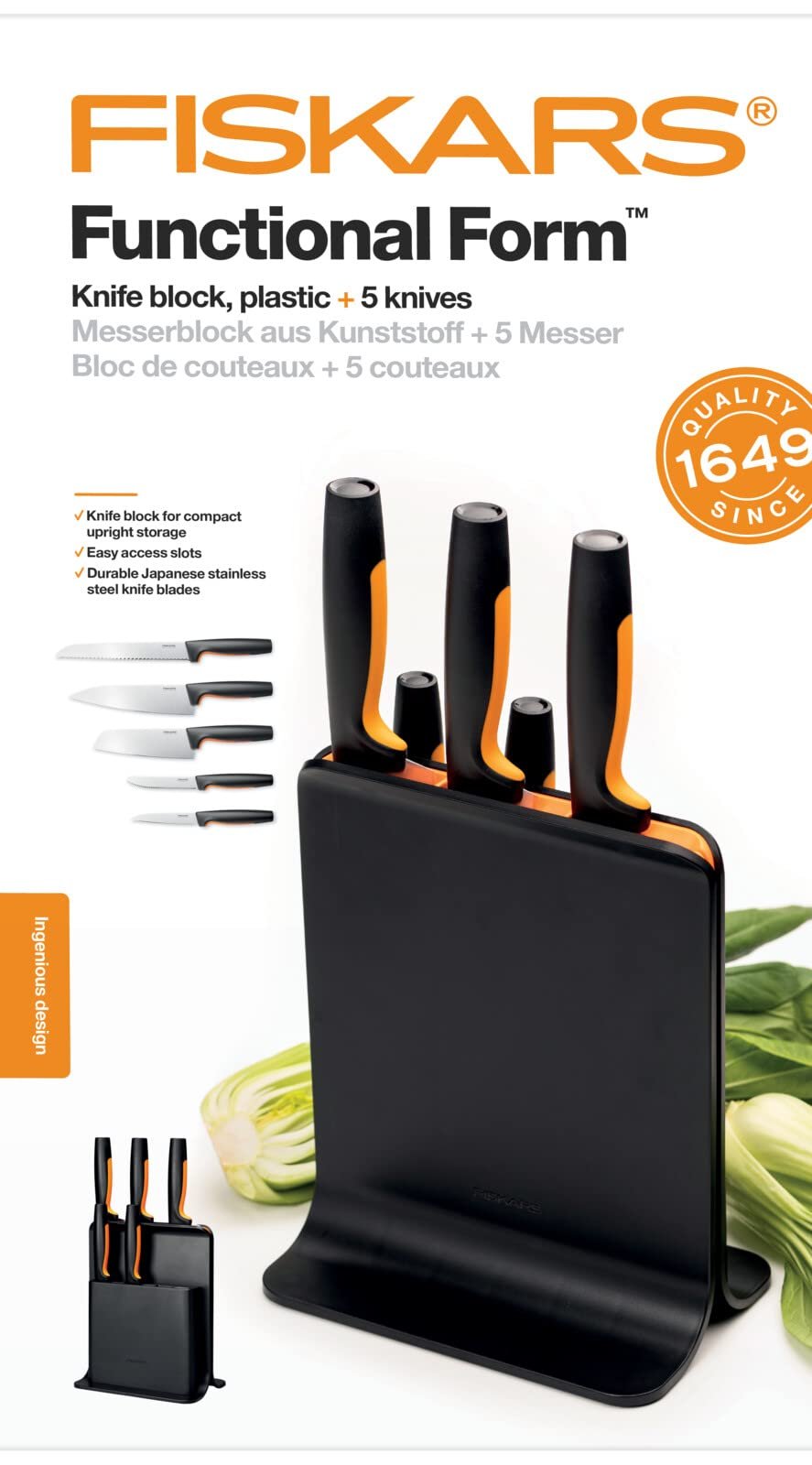Набор ножей Fiskars Functional Form, 5 шт, черный, фото №9