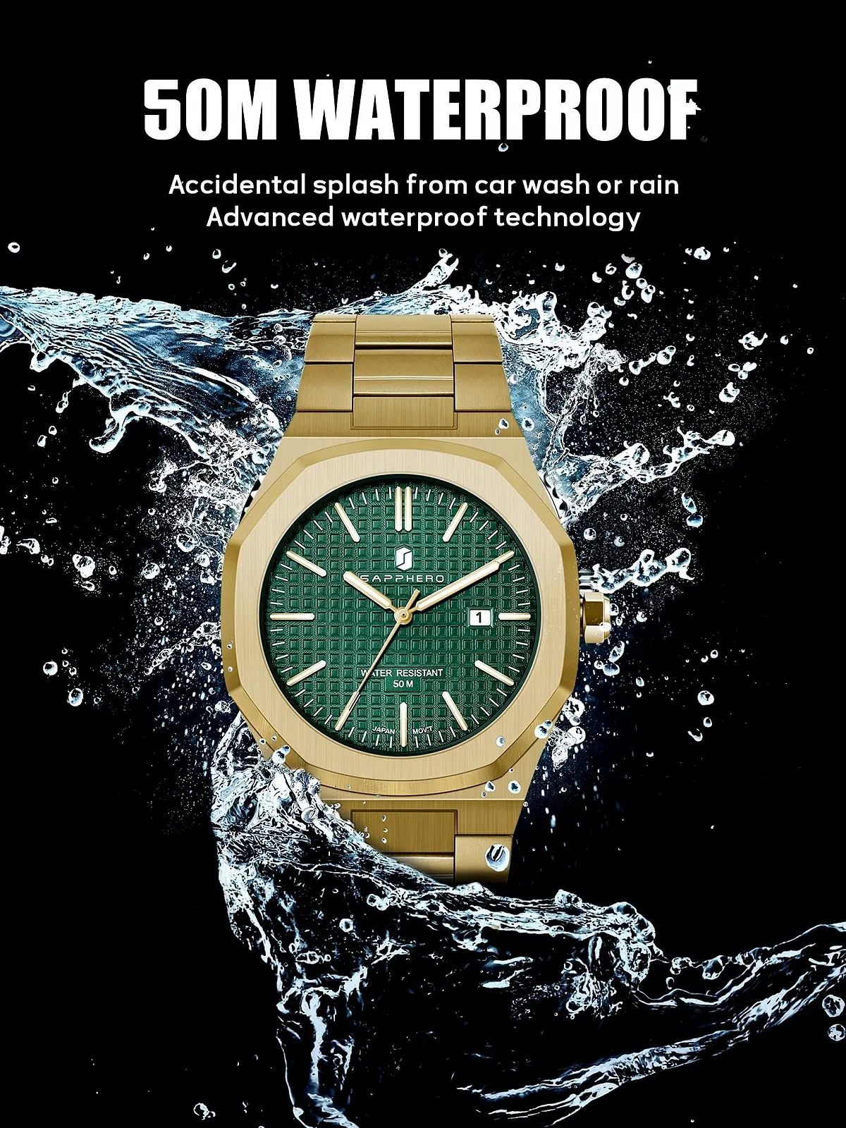 Часы SAPPHERO Мужские из нержавеющей стали 50 м Водонепроницаемые Классические Аналоговые Кварцевые с календарем, фото №7 Часы SAPPHERO Мужские из нержавеющей стали 50 м Водонепроницаемые Классические Аналоговые Кварцевые с календарем, фото №7