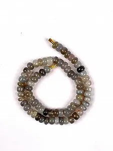 Бусины Агат натуральный рондель гладкий 10 мм серый synthetic.ua - Фото 1