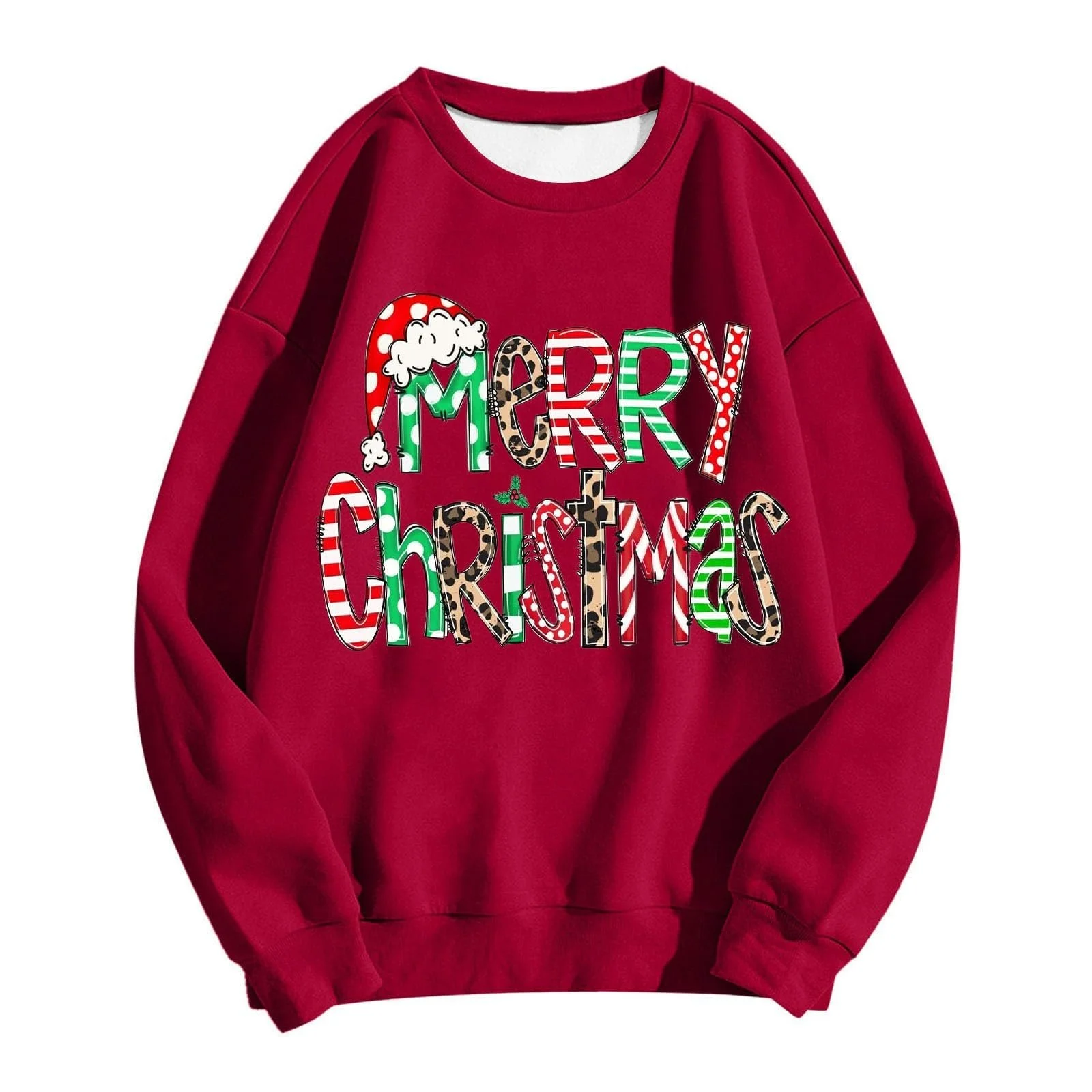 Жіночий Різдвяний Пуловер з довгими рукавами та круглим вирізом, фото №2