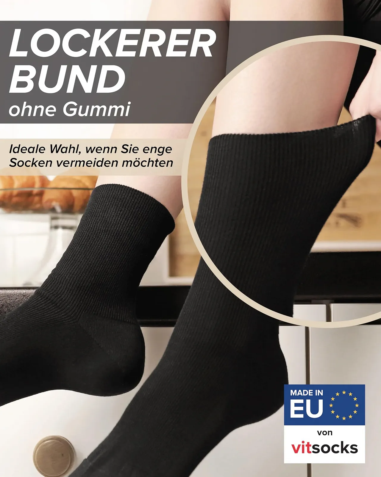 Жіночі шкарпетки vitsocks без еластичної резинки, 98% бавовна, вільні шкарпетки (3 пари), фото №2 Жіночі шкарпетки vitsocks без еластичної резинки, 98% бавовна, вільні шкарпетки (3 пари), фото №2