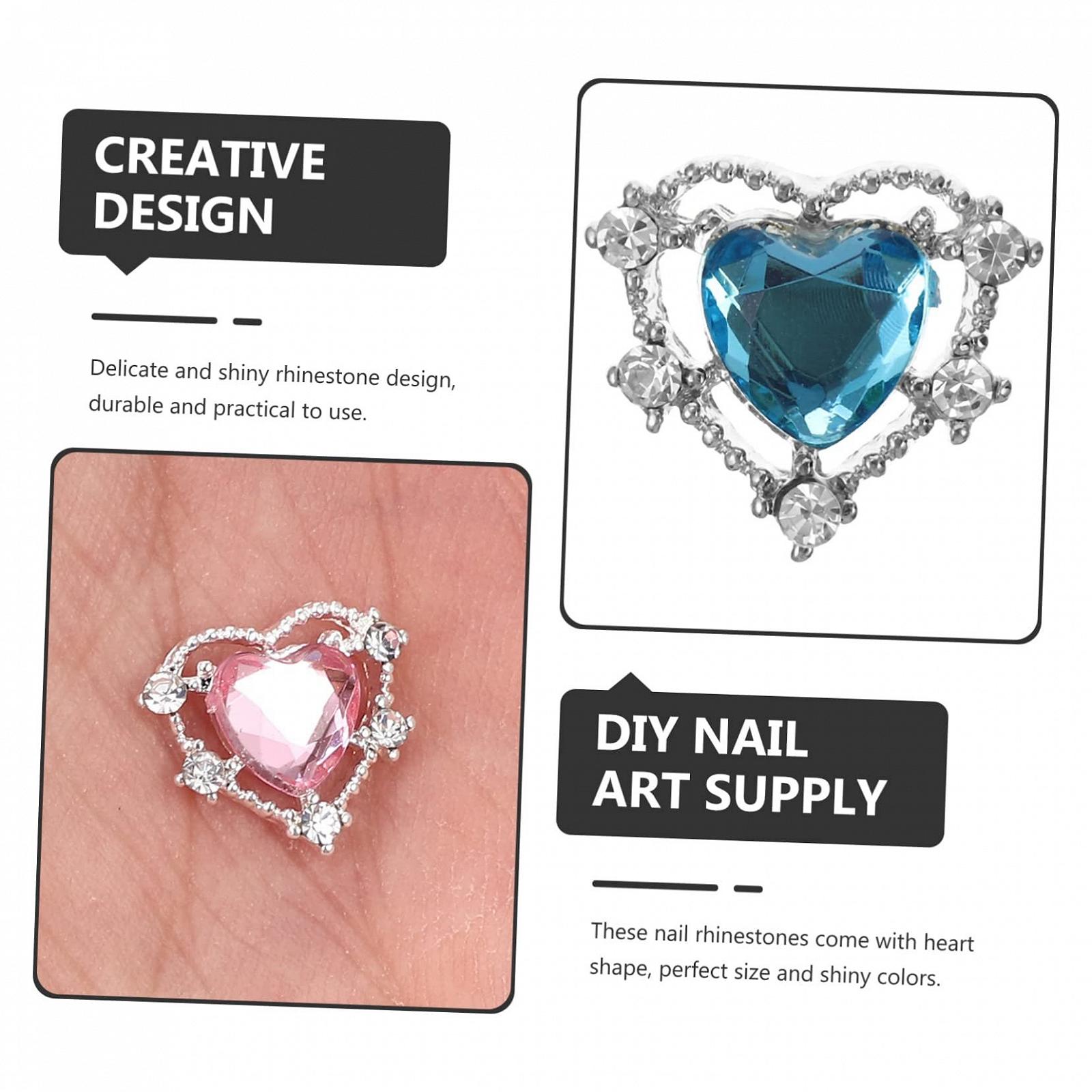 FRCOLOR Прикраса для нігтів Серце Стрази Блискучі 40шт Барвисті, фото №7