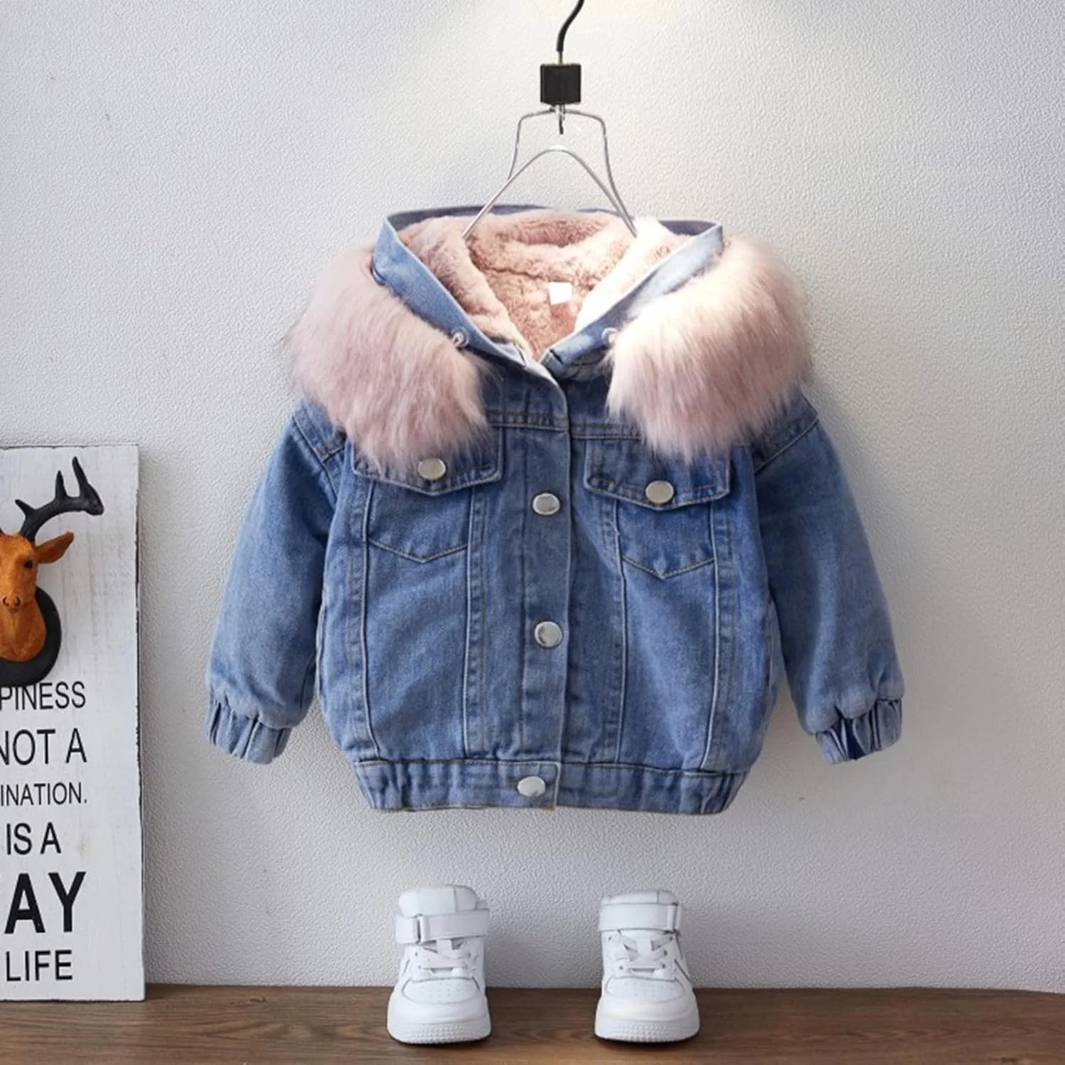 Зимова куртка для хлопчиків Флісова Тепла Джинсова, фото №3