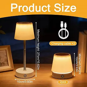 Настільні лампи LED набір 2 шт телескопічні регульовані за висотою бездротові акумуляторні USB сенсорні з димуванням synthetic.ua - Фото 1