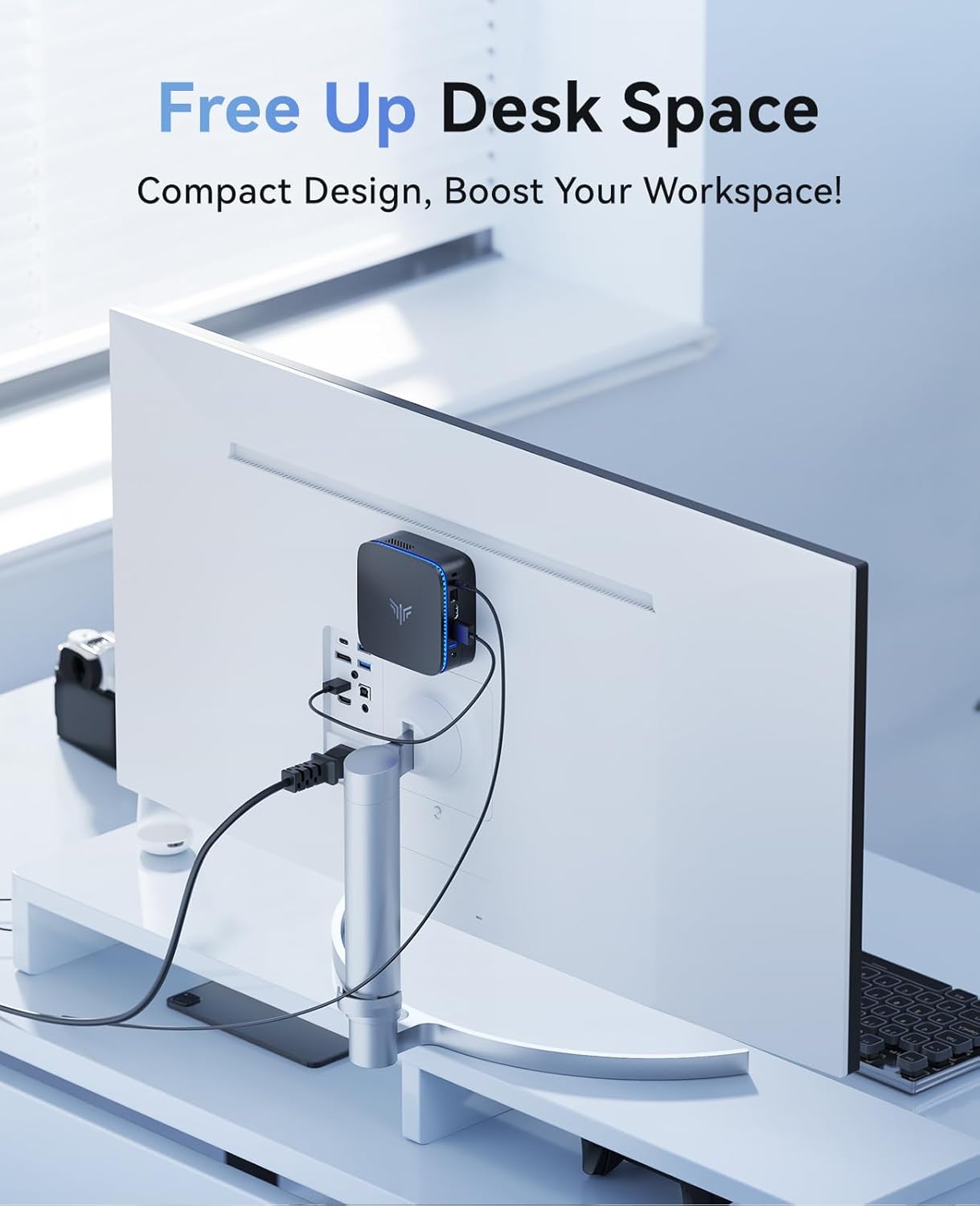 Міні ПК NiPoGi AK1PLUS / Intel Processor N100 / RAM 12GB / SSD 256GB / 2 x HDMI / LAN / Wi-Fi 6 / Bluetooth 5.2 / Windows 10 / Чорний, фото №7