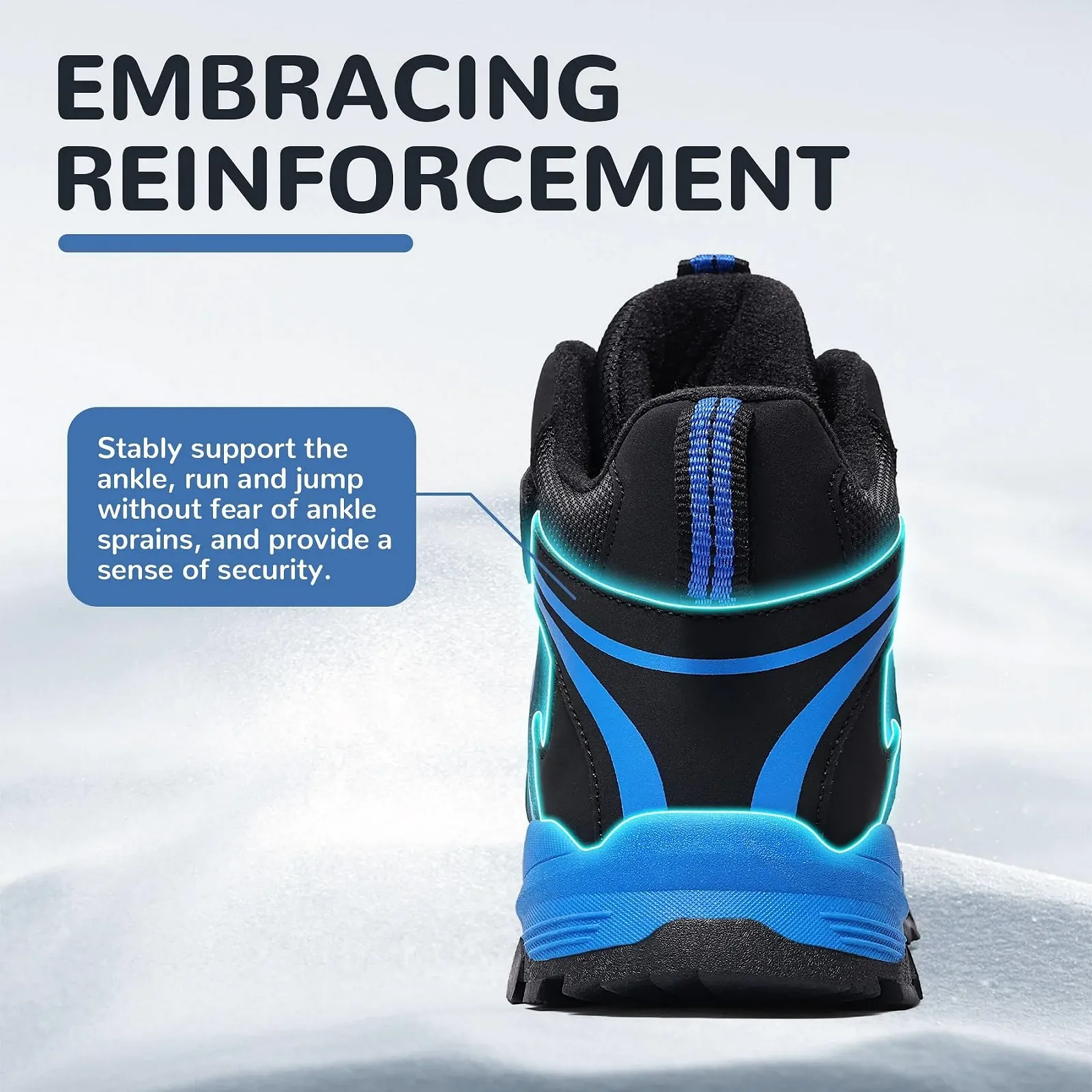 Зимние детские ботинки ASHION для мальчиков и девочек, утепленные снеговые сапоги для трекинга, фото №6