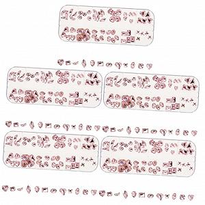 Набор украшений для ногтей Healvian 5 коробок, аксессуары для рукоделия, набор для рукоделия, декоративные стразы в форме сердца - Фото 1