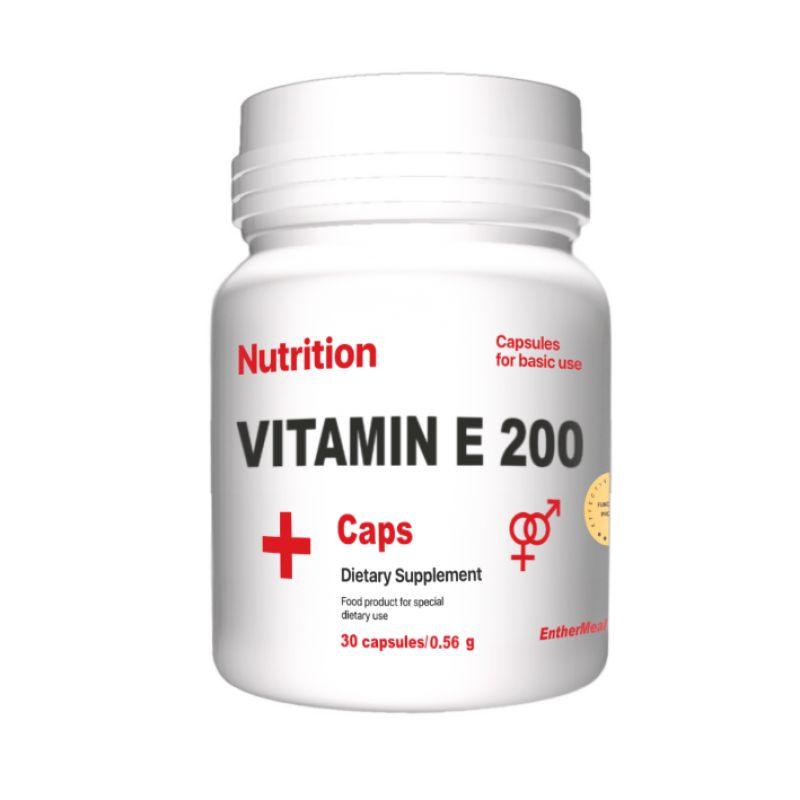 Вітаміни та мінерали EntherMeal Vitamin E 200 30 капсули, фото №1