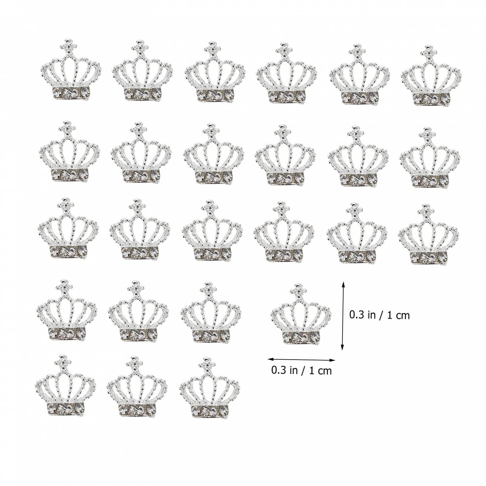 Наклейки для ногтей из сплава FRCOLOR 30 штук, корона, хрустальные камни, уникальный дизайн, фото №3
