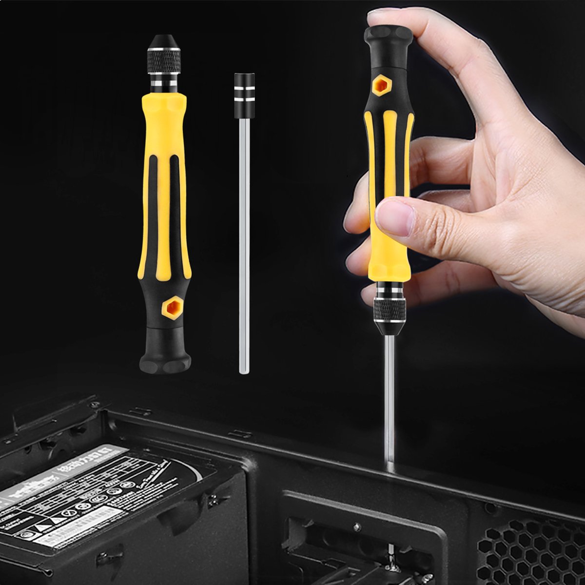 Набор отвёрток VCOO Mini Torx с битами 45 в 1 с пинцетом и удлинителем, фото №5