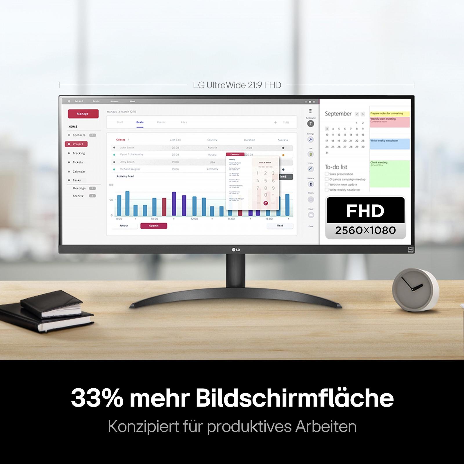 Монитор LG UltraWide 34WQ500-B 34" 2560 x 1080 21:9 AMD FreeSync™ HDR10 VESA DisplayHDR™ 400 IPS sRGB 99% Waves MaxxAudio® 5ms GtG Черный, фото №3 Монитор LG UltraWide 34WQ500-B 34" 2560 x 1080 21:9 AMD FreeSync™ HDR10 VESA DisplayHDR™ 400 IPS sRGB 99% Waves MaxxAudio® 5ms GtG Черный, фото №3