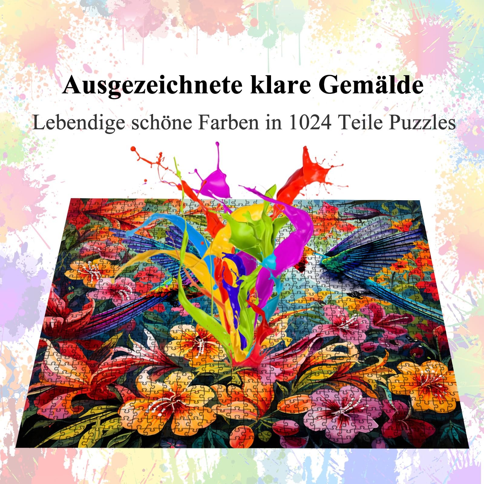 Пазл Bullglesup Колібрі 1024 деталі з постером 50 x 50 см, фото №4