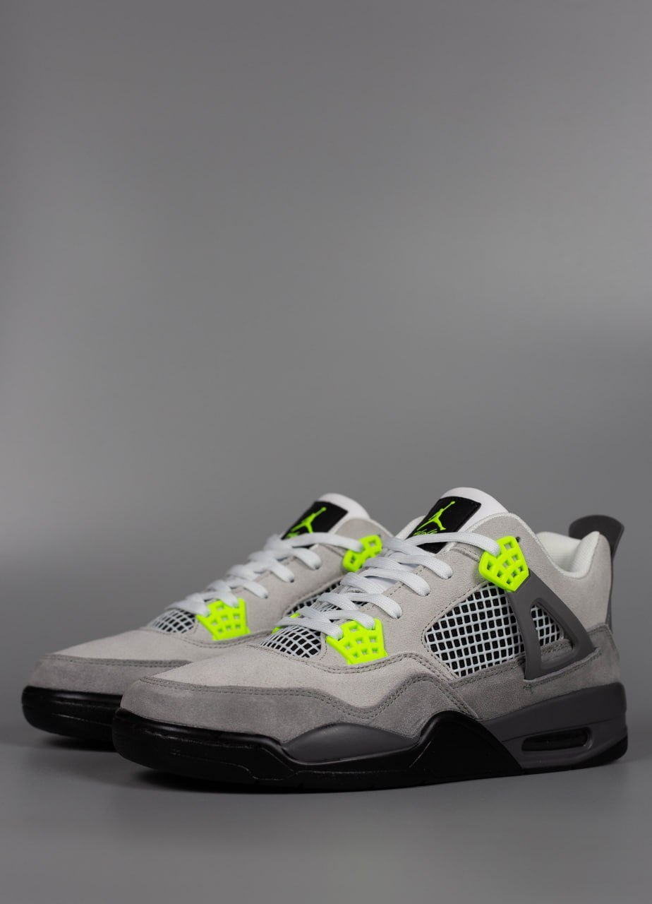 Кроссовки Nike Air Jordan 4 Retro Grey light green, фото №2