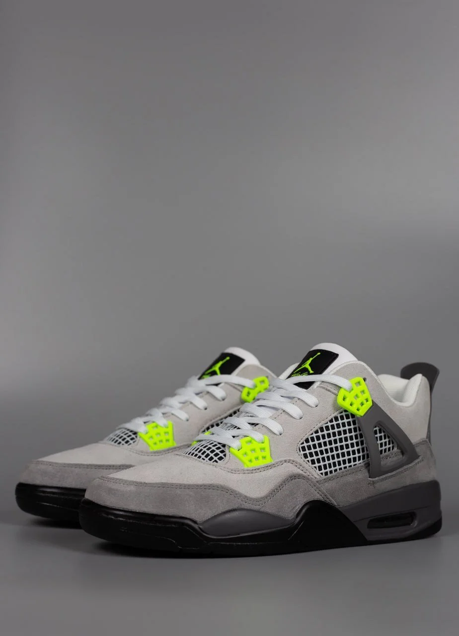 Мужские кроссовки Nike Air Jordan 4 Retro Grey light green, фото №3 Мужские кроссовки Nike Air Jordan 4 Retro Grey light green, фото №3
