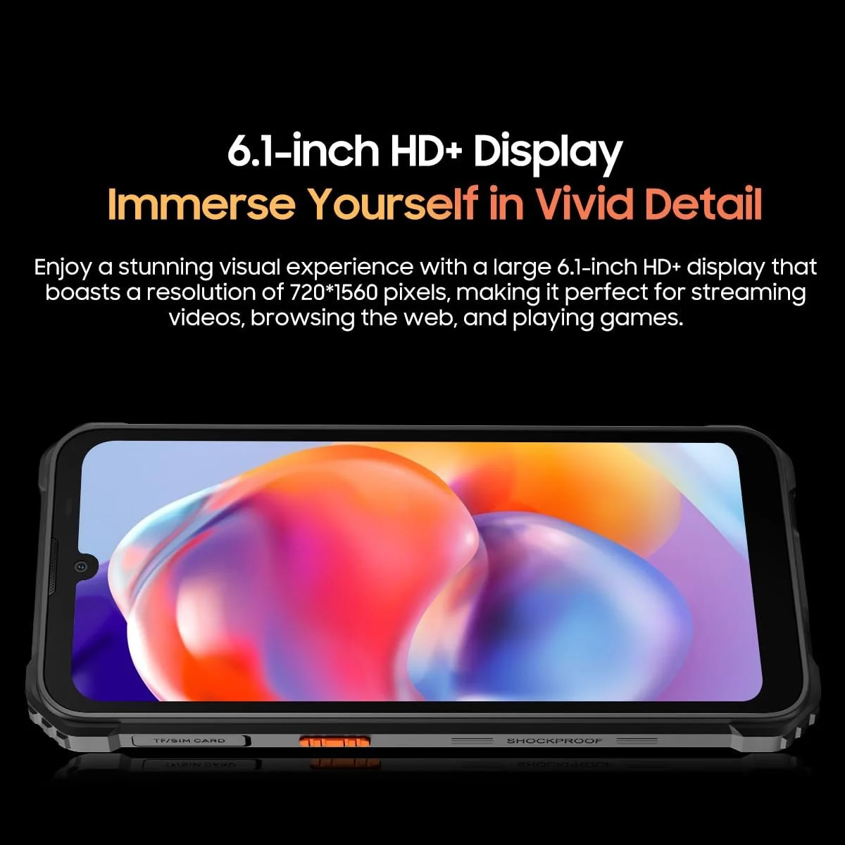 Смартфон Blackview Outdoor BV5300 Plus 16GB + 128GB (расширение 1TB) 13MP + 8MP 3 слота для карт Android 13 Dual SIM IP68 6.1 дюйма HD+ 6580 mAh NFC Черный, фото №5
