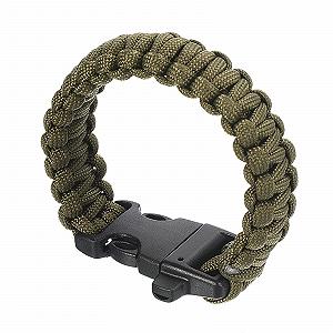 Браслет Paracord Survival PATIKIL Плетений з пластиковою пряжкою Темно-зелений - Фото 1