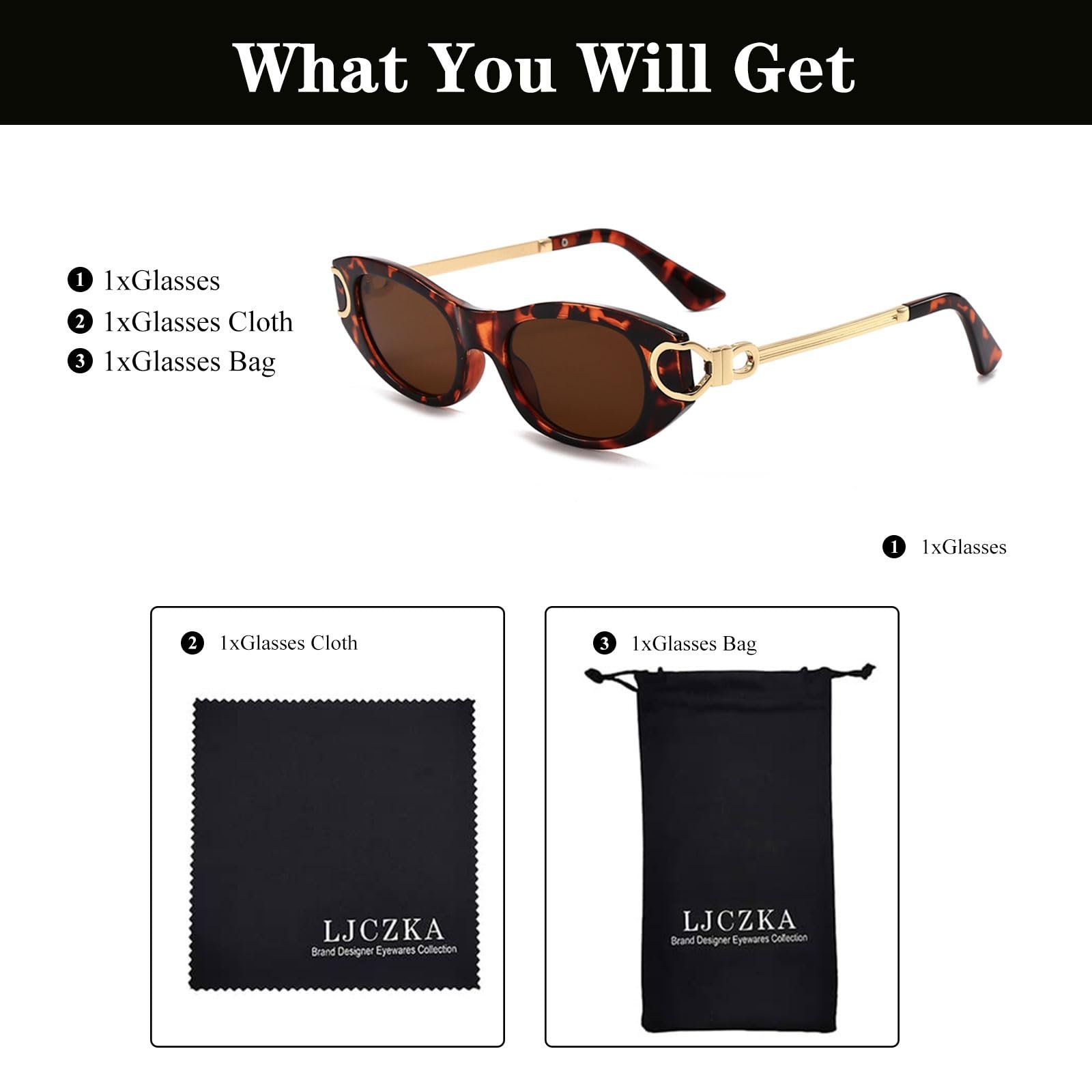 Сонцезахисні окуляри Овальні LJCZKA Ретро Жіночі Вінтажні 90-х, фото №6