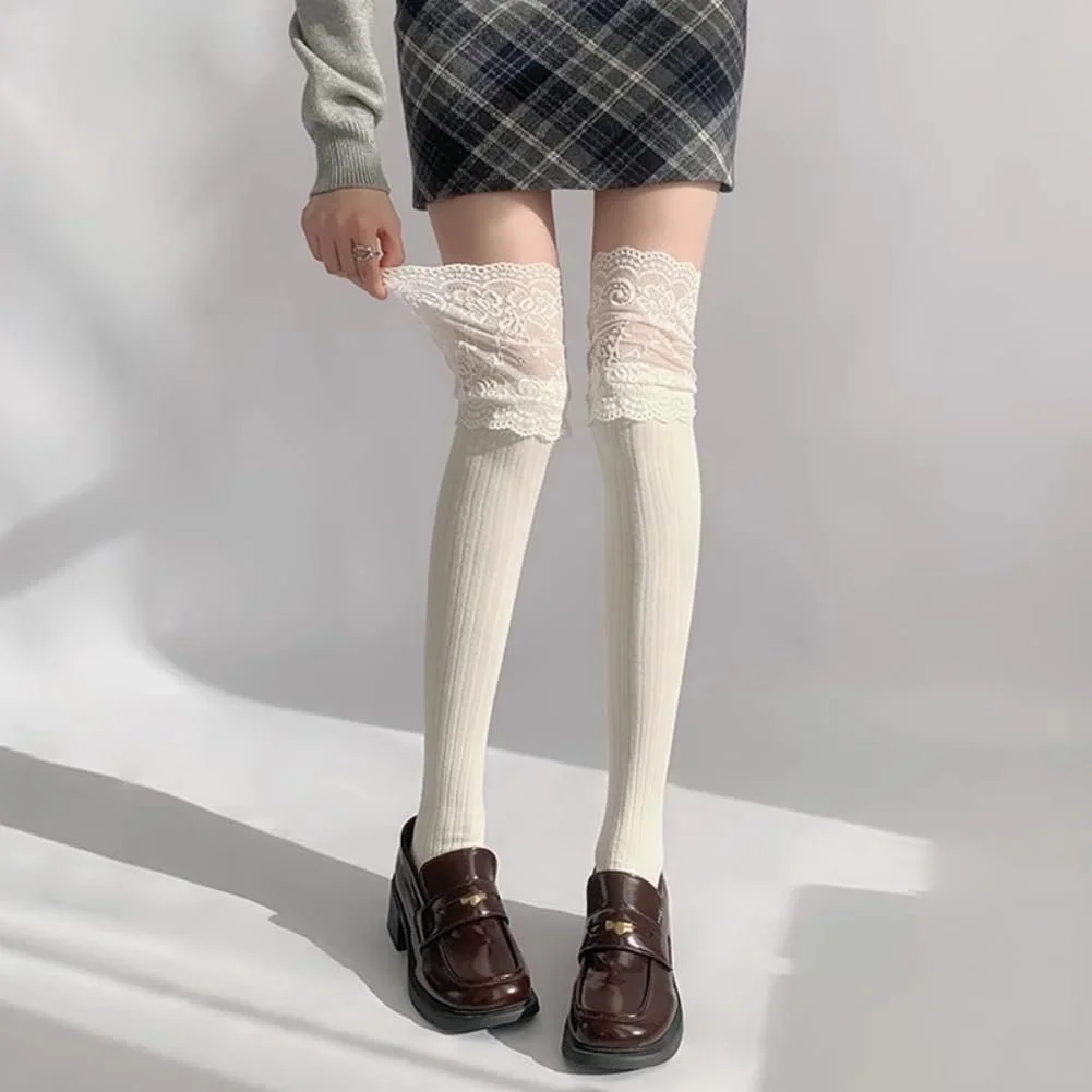 2 пари мереживних панчіх до колін Lolita, фото №2