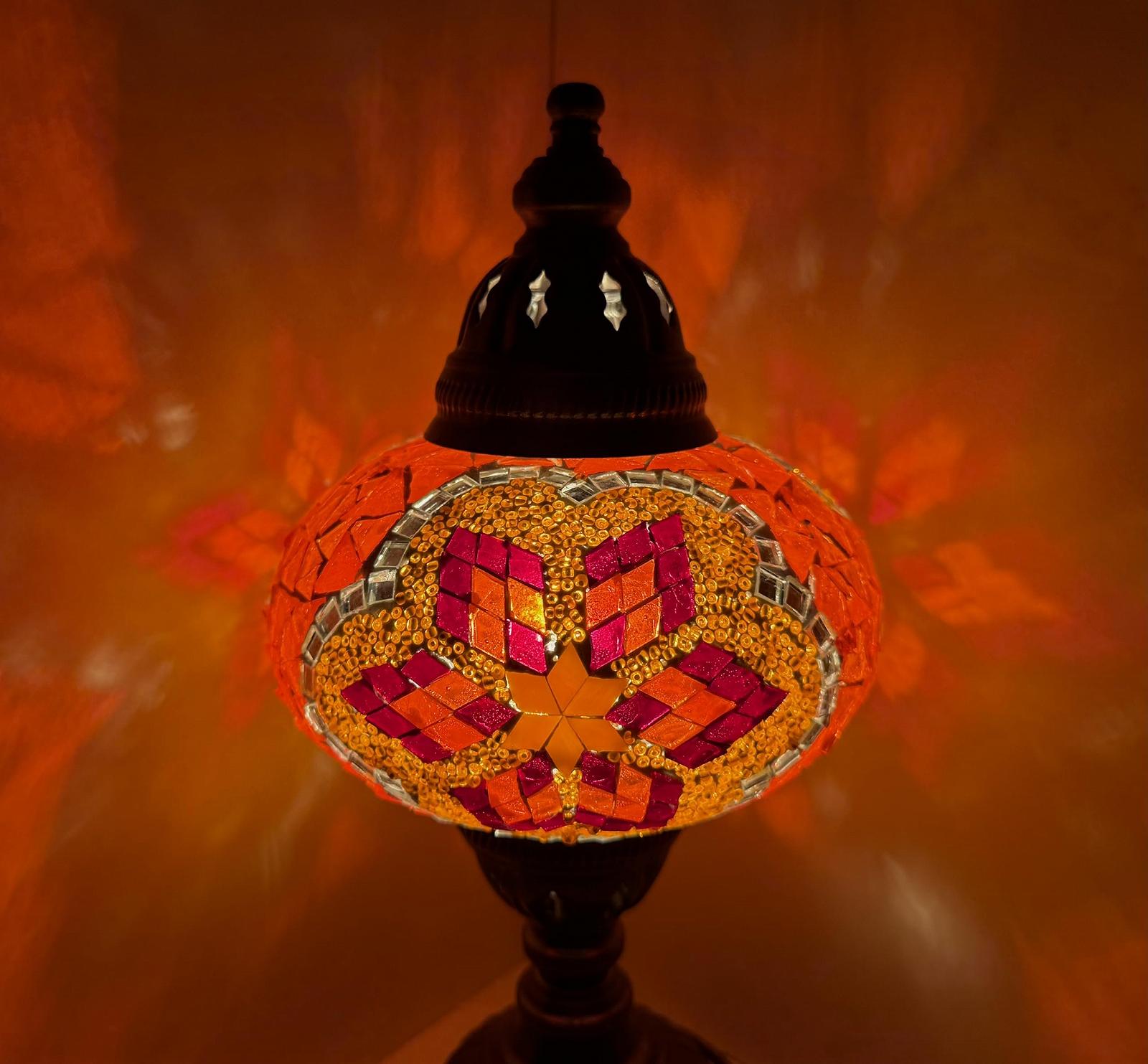 Настільна лампа Samarkand Lights Mosaic L Помаранчево-червона зірка, фото №2