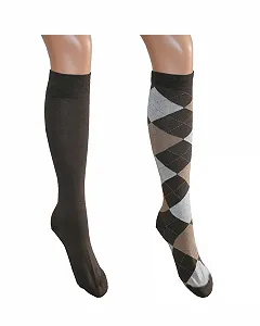 Шкарпетки Жіночі Картаті Коричневі та Коричневі - Розмір: розмір 5 1/2 пари - Фото 1