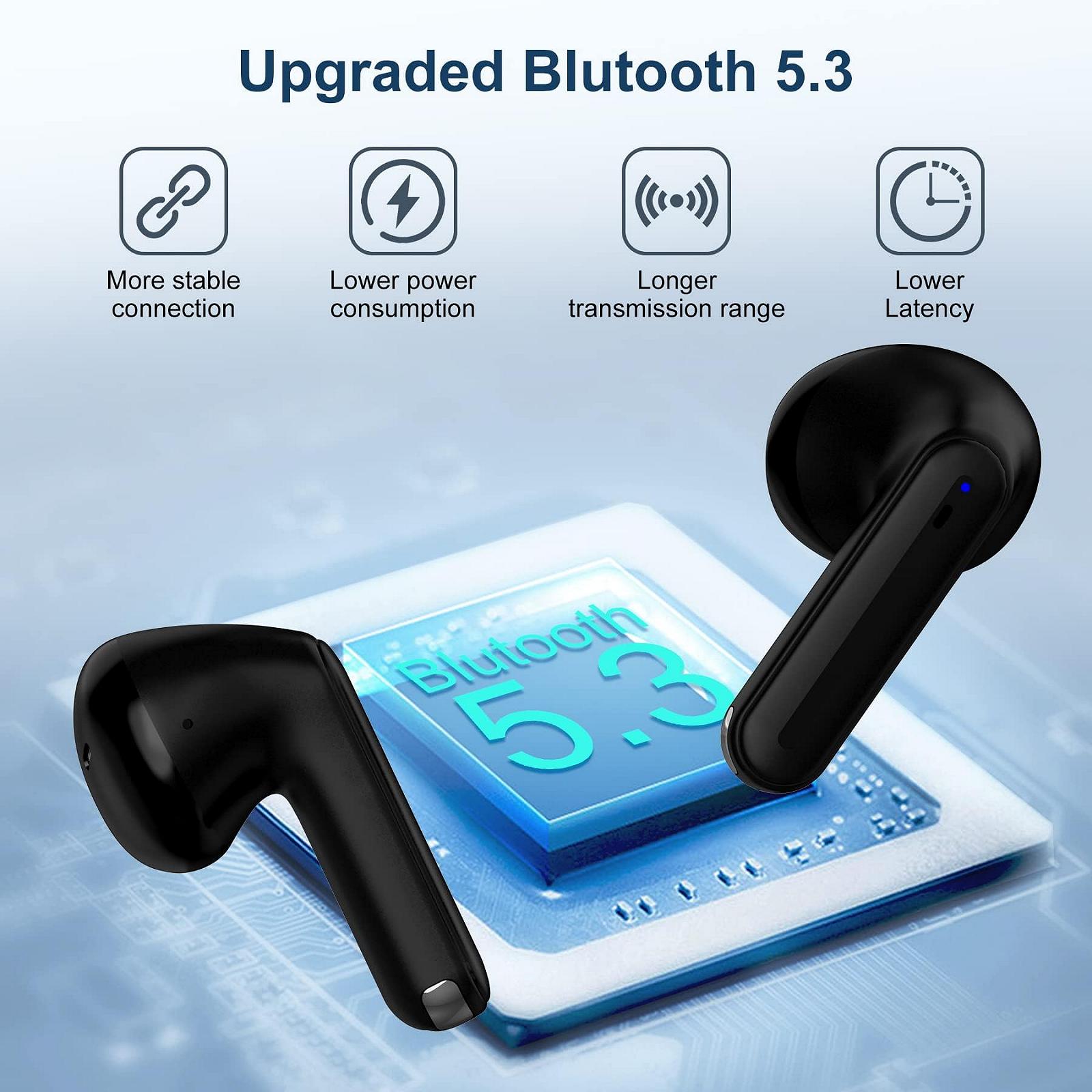 Наушники Blackview AirBuds 7 Bluetooth 5.3 Глубокий бас Беспроводные Вкладыши Шумоизоляционные Наушники с 4 ENC Микрофон Водонепроницаемые IP7 LED Дисплей, фото №5