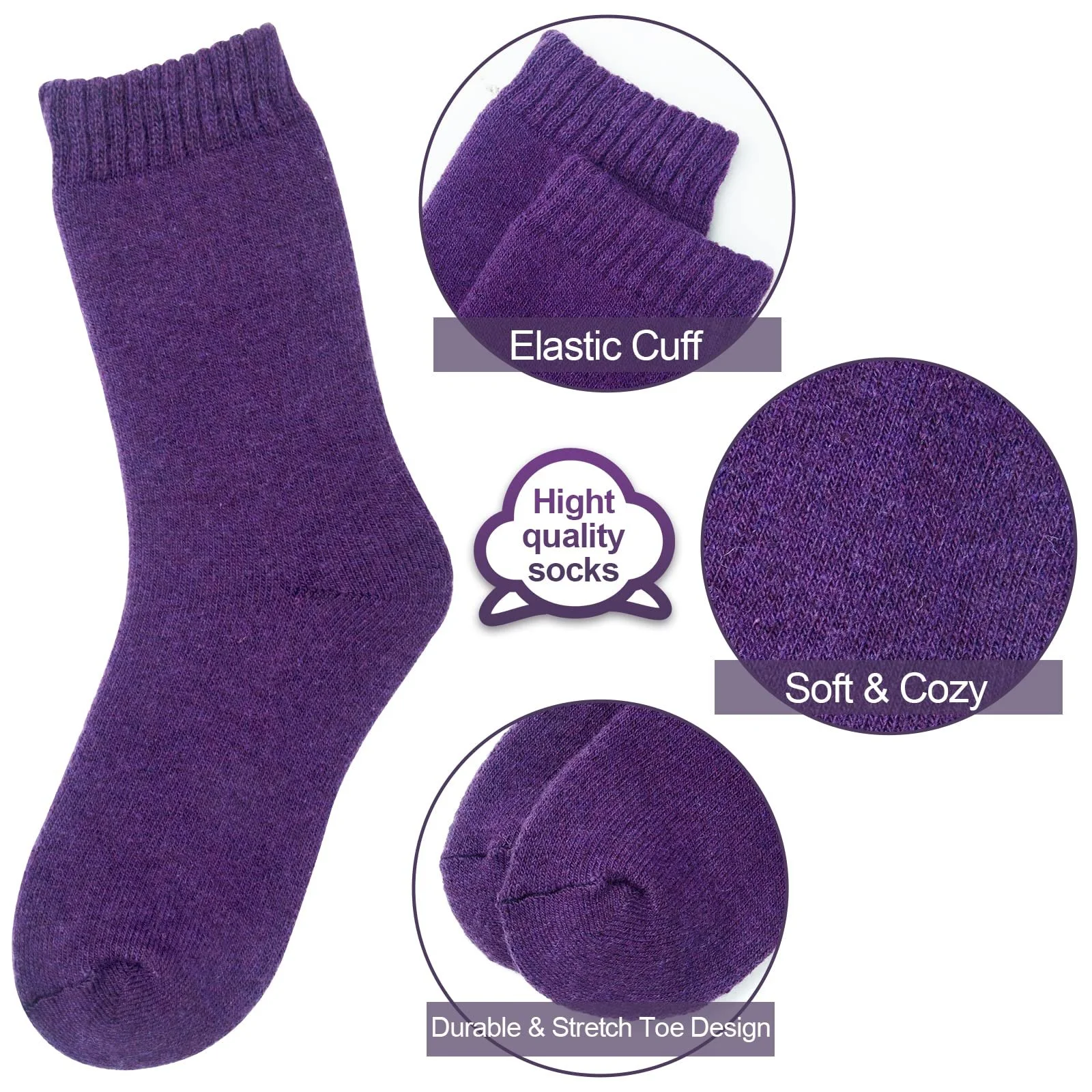 Шкарпетки Жіночі Justay Зимові Вовняні 5 пар 35-41, фото №2 Шкарпетки Жіночі Justay Зимові Вовняні 5 пар 35-41, фото №2