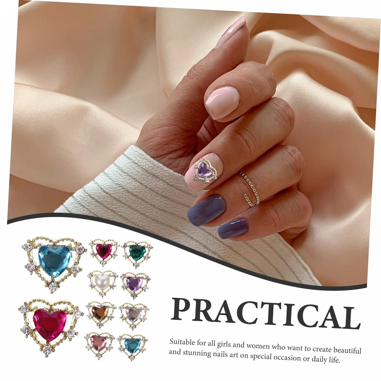 Патчі для нігтів Healeved Прикраса для нігтів Серце 30 шт золотий та срібний, фото №2