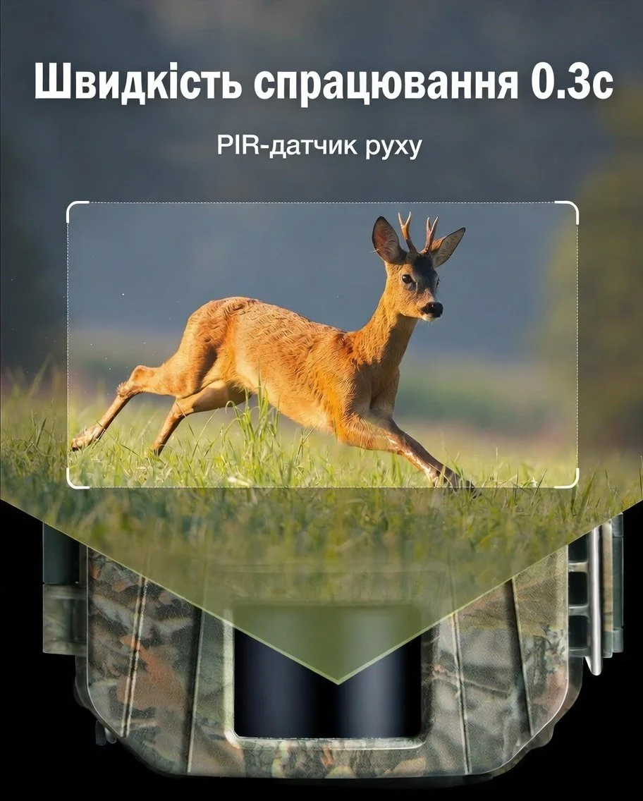 Фотоловушка Wolfang WT01 36МП / 2K / USB / Green, фото №4